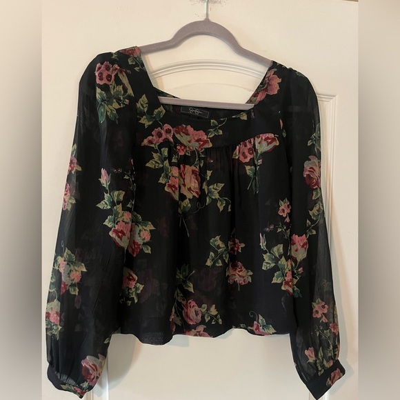 Jessica Simpson Floral Sheer Women's Blouse XS - Picture 6 of 11